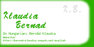 klaudia bernad business card