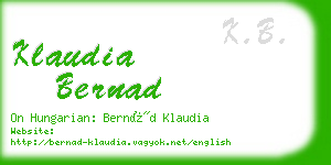 klaudia bernad business card